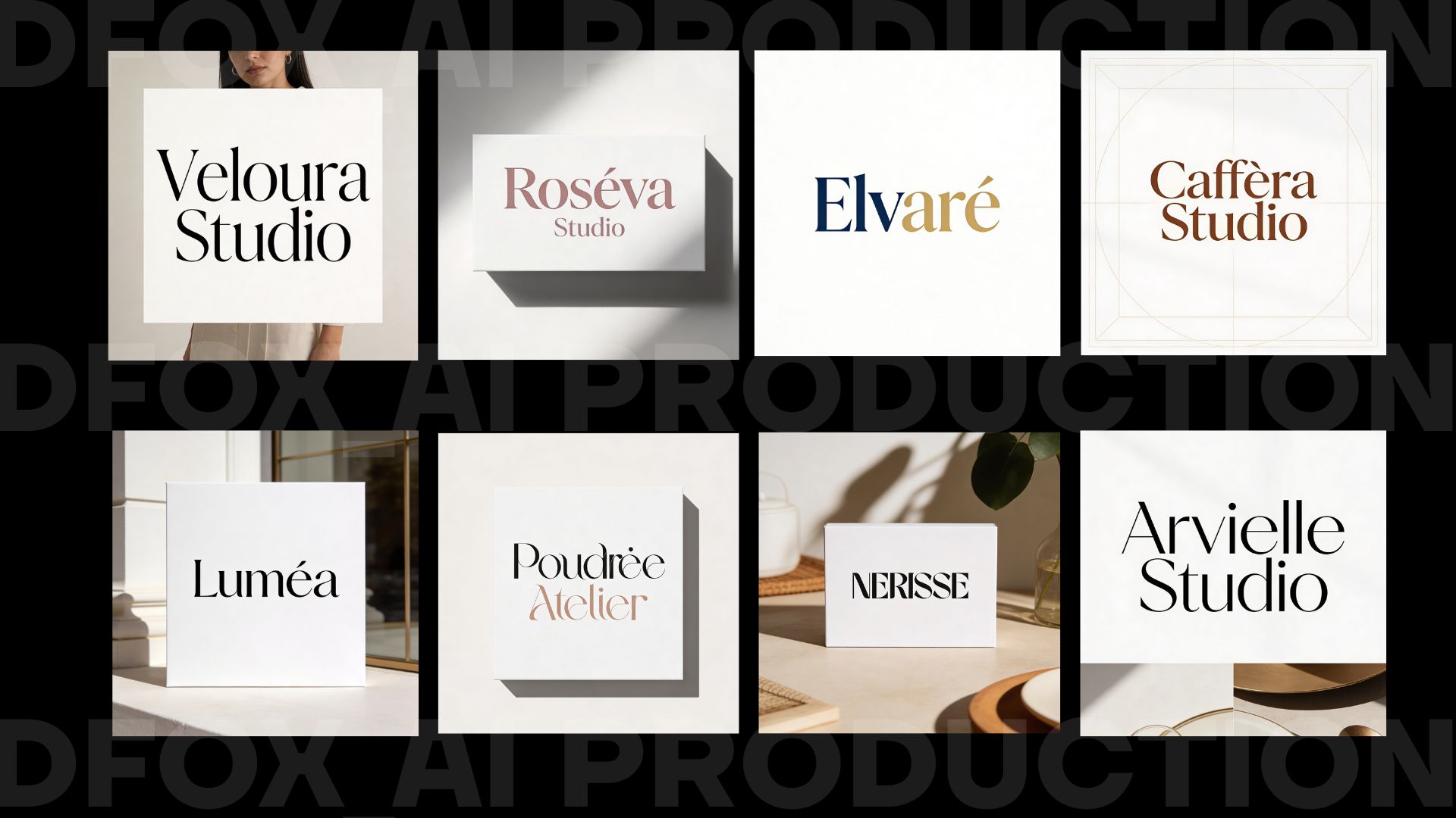 Примеры wordmark-логотипов в Recraft 4